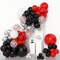 153pcs Red Black and White Balloon Arch Garland Kit Different Sizes 18 12 10 5inch Silver Latex Metallic Confetti Graduation Balloons